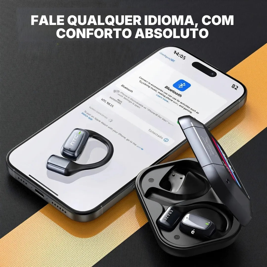Fone Tradutor Bluetooth HTC NE25 Com Tela Touch E Bateria De Longa Duração | Innova Fácil