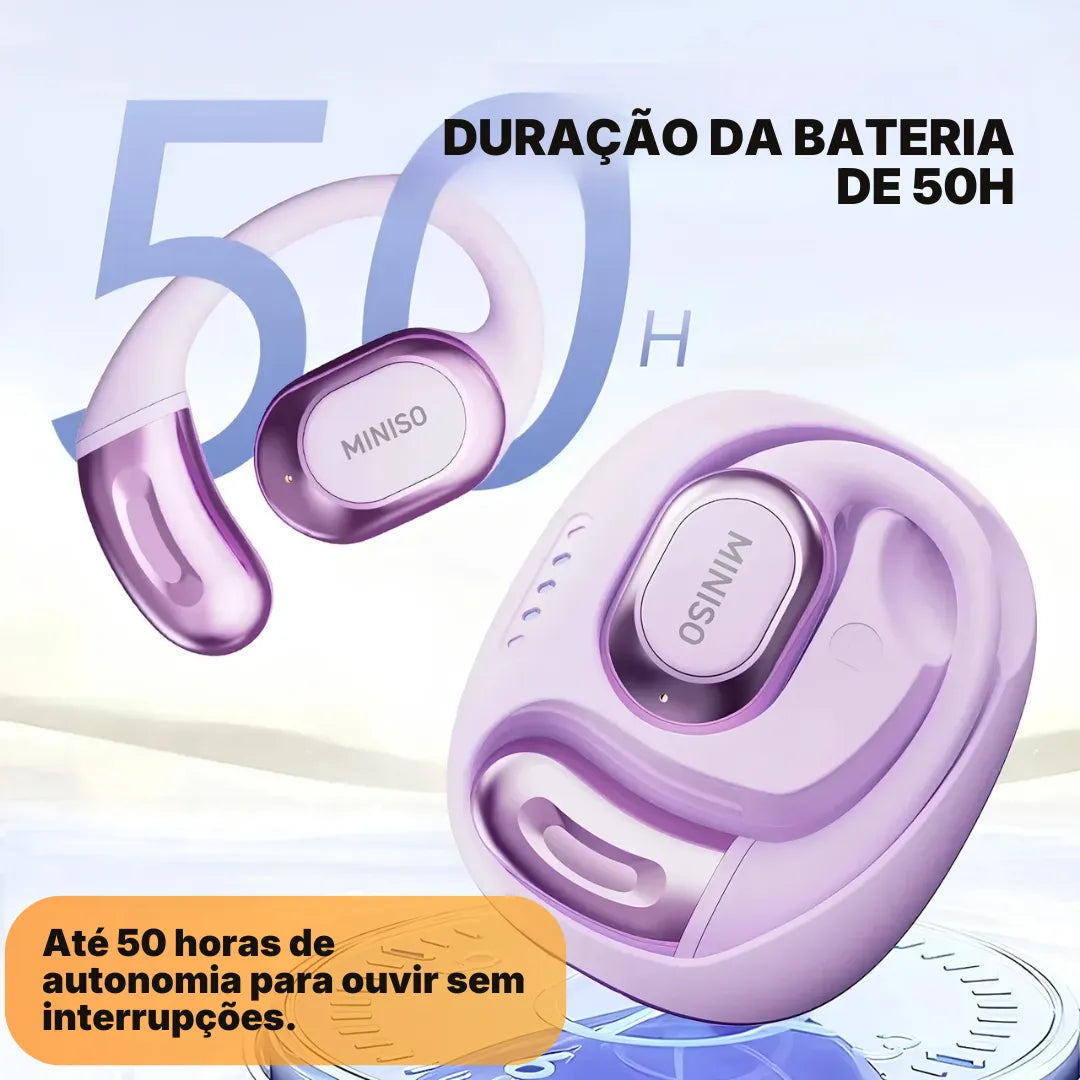 Fone de Ouvido Bluetooth MINISO MS156 Open Ear OWS com Tradutor IA, Bluetooth 5.4 e ENC | Innova Fácil